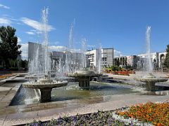 17B Colourful flowers and fountains of water at Ala-Too Square Bishkek Kyrgyzstan